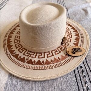 Stylish Cream and Brown Hat